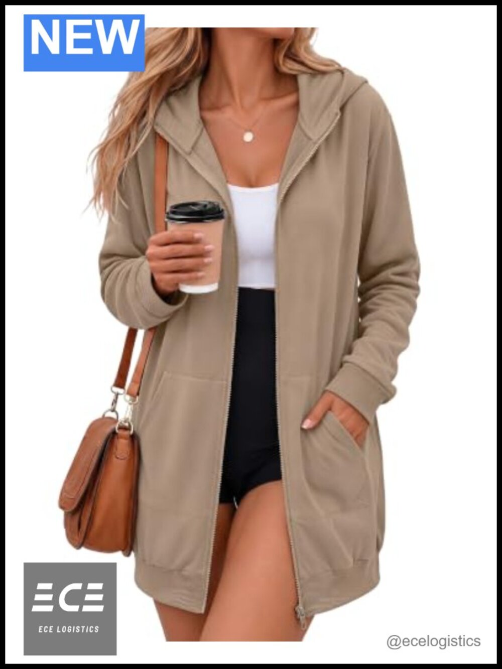 Women's Fleece Zip Up Jacket Long Sleeve Hoodie Oversized
